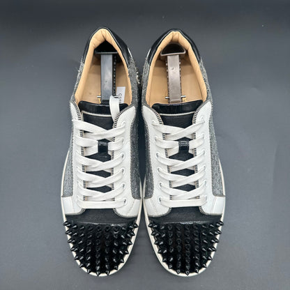 Louboutin Junior Spikes - Noir Argent C1128