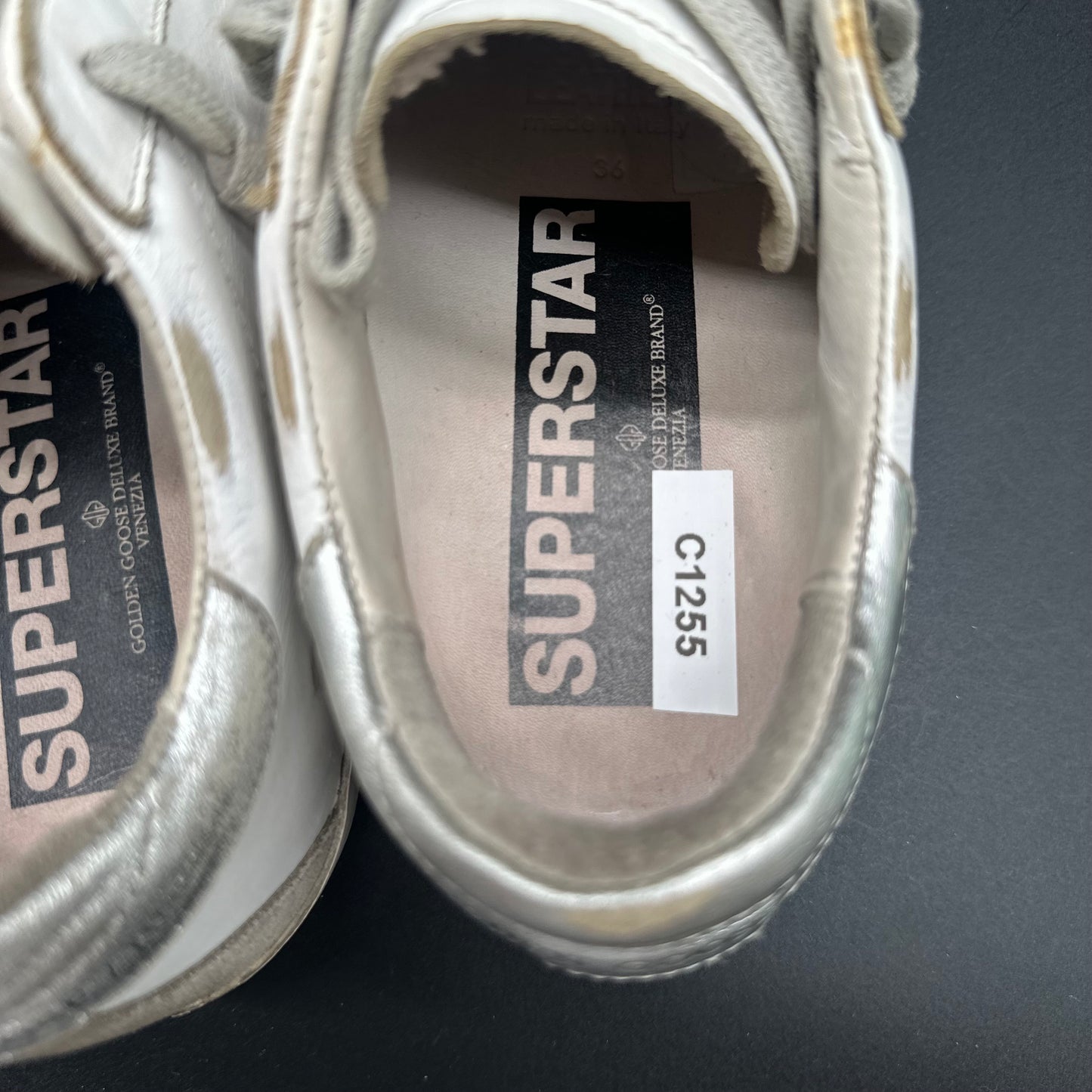 Golden Goose Superstar - Blanc Beige Argent C1255