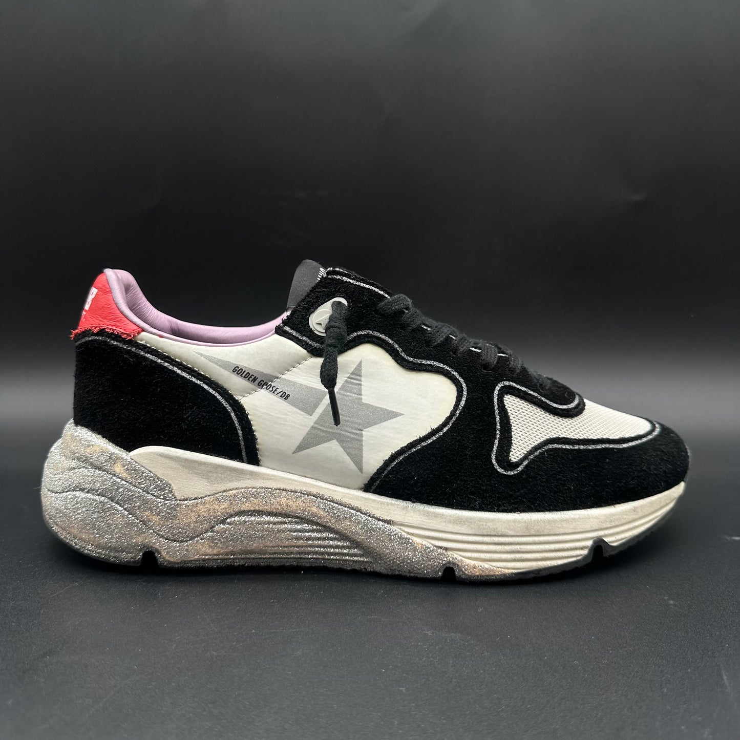 Golden Goose Running - Boanc Rouge Noir Argent Paillettes K46