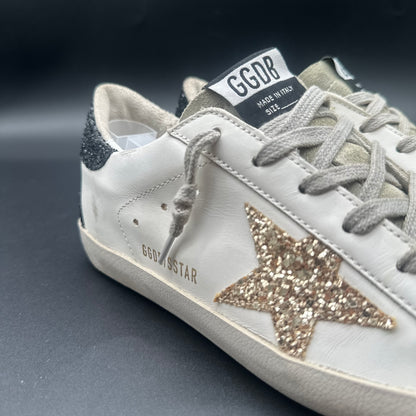 Golden Goose Superstar - Blanc Noir Or Paillettes P434