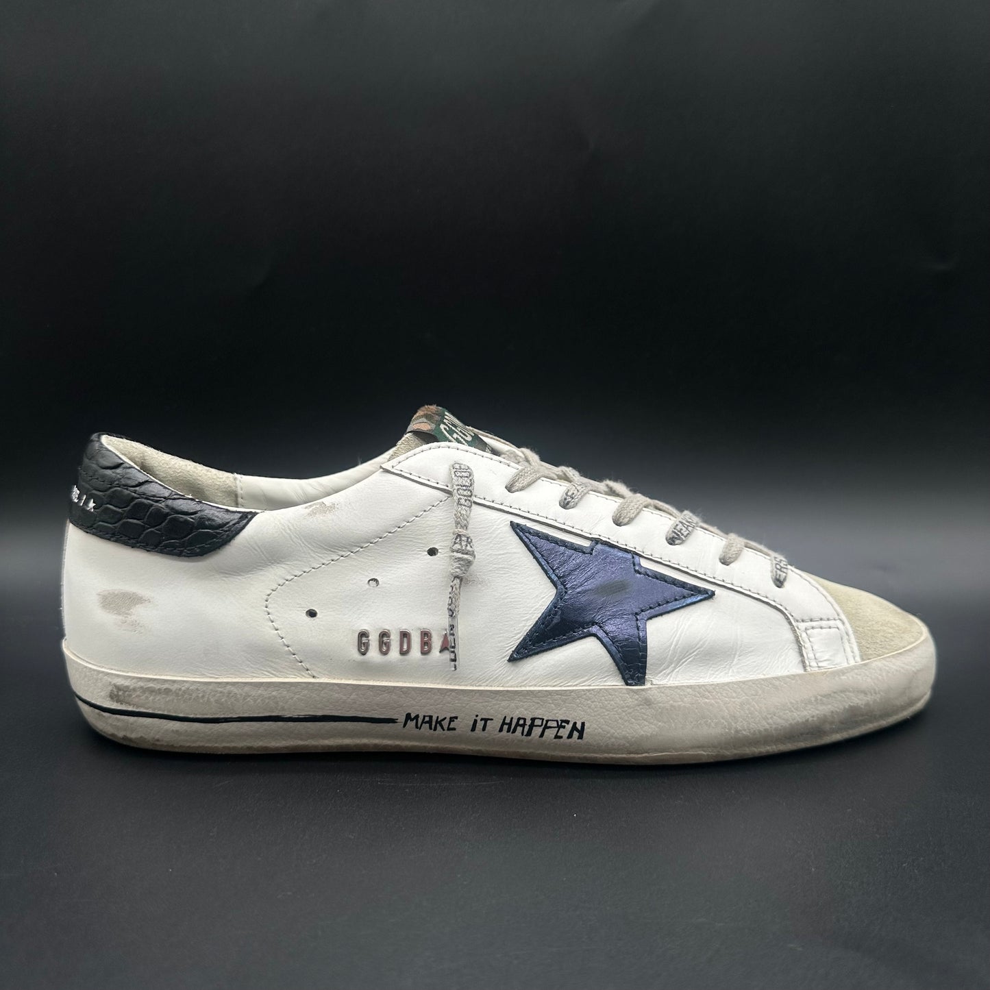Golden Goose Superstat - Blanc Noir Bleu C1270