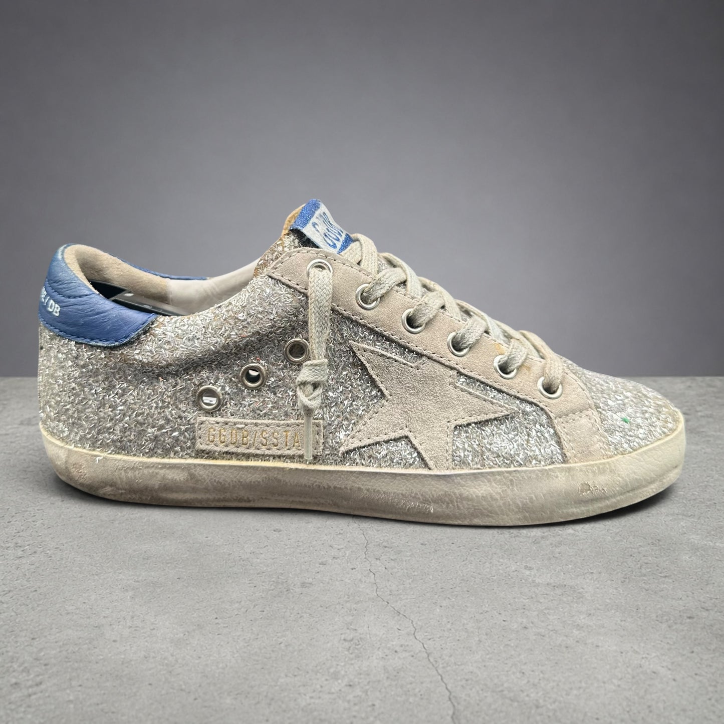 Golden Goose Superstar - Argent Paillettes Bleu C1263
