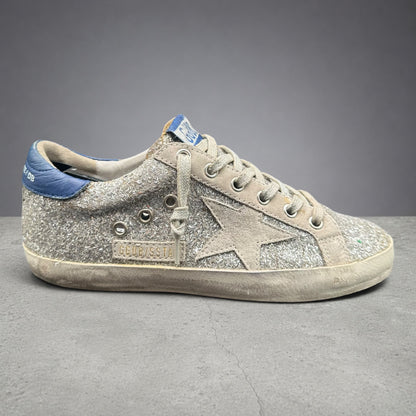 Golden Goose Superstar - Argent Paillettes Bleu C1263