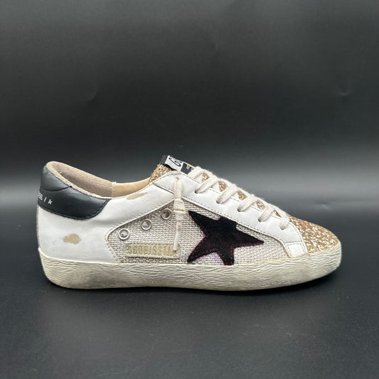 Golden Goose Superstar - Blanc Noir Paillettes C1224