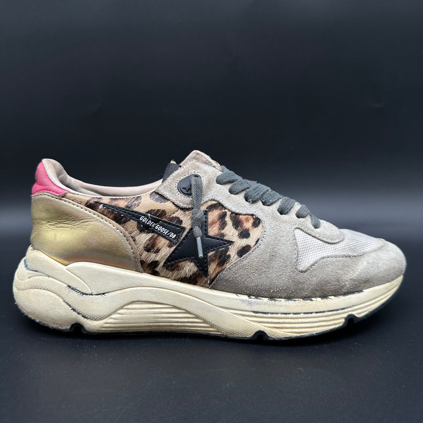 Golden Goose Running - Léopard Beige Rose Or J020