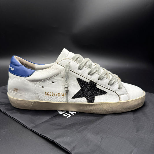 Golden Goose Superstar - Blanc/Noir Pailettes/Bleu marine ◼️