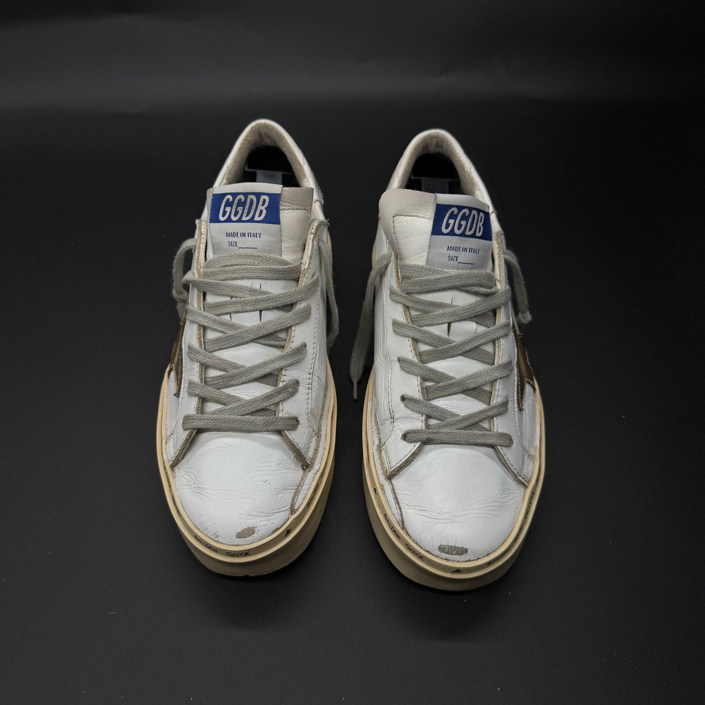 Golden Goose Hi Star - Blanc/ Or ▫️