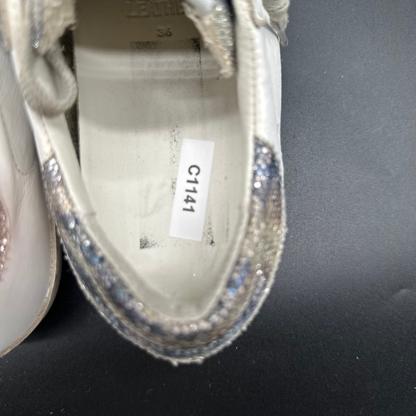 Golden Goose Superstar - Blanc Noir Paillettes C1141