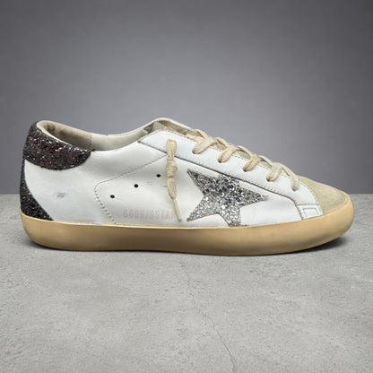 Golden Goose Superstar - Blanc Noir Argent Paillettes J022