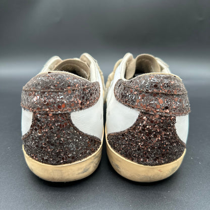 Golden Goose Superstar - Blanc Marron Argent Paillettes C1324