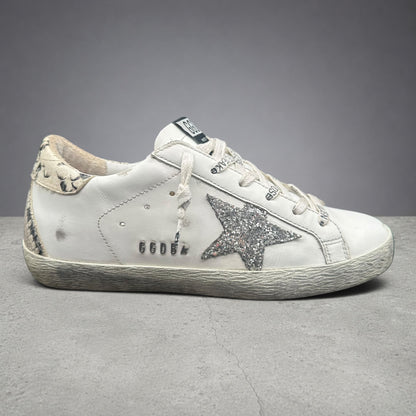 Golden Goose Superstar - Blanc Paillettes Serpent P431