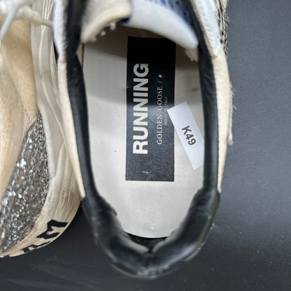 Golden Goose Running - Beige Noir Zèbre Argent Paillettes K49