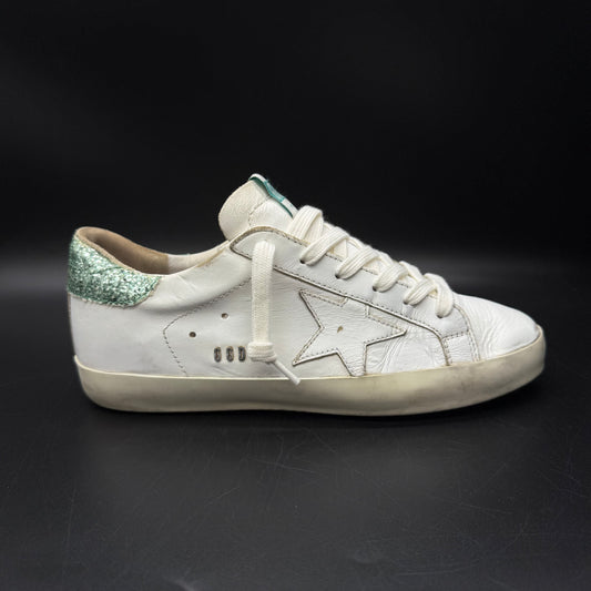 Golden Goose Superstar - Vert Paillette Blanc