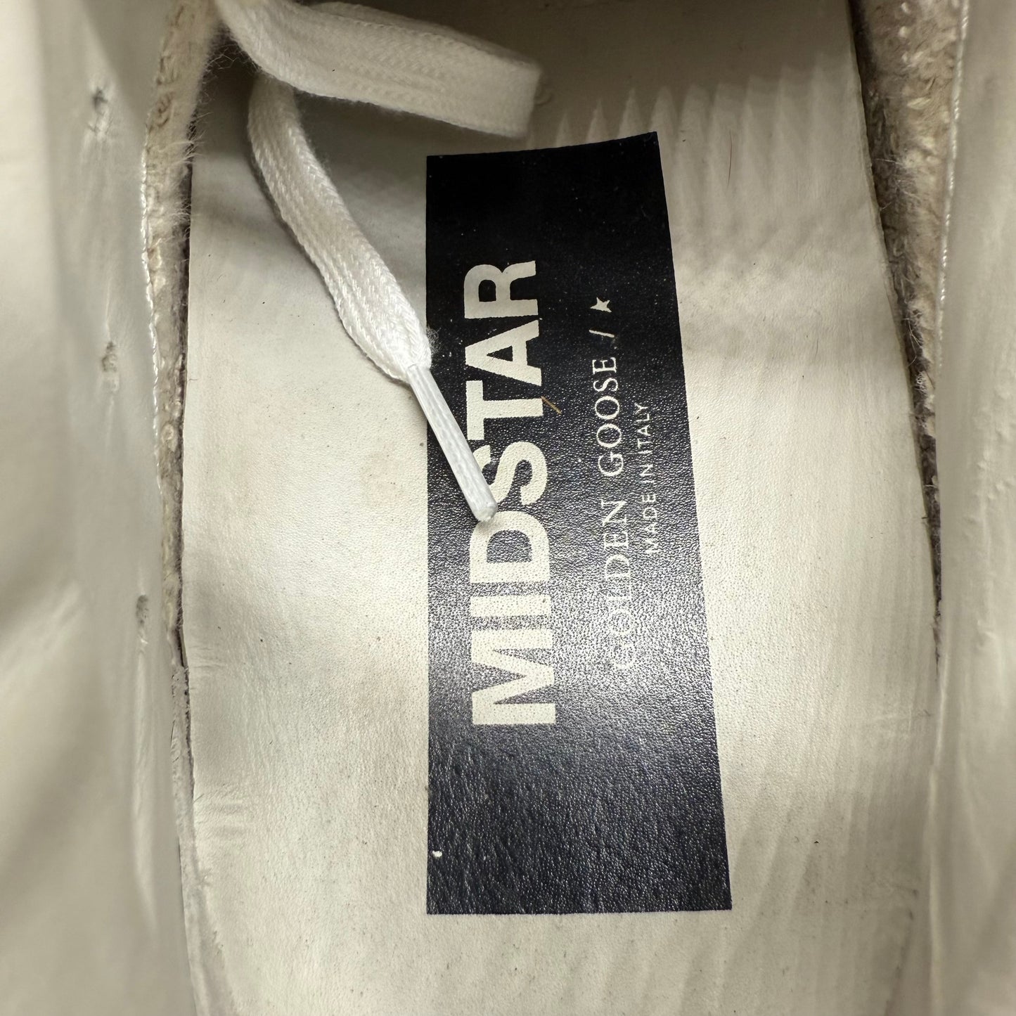 Golden Goose Mid-star - Blanc Paillette Argenté