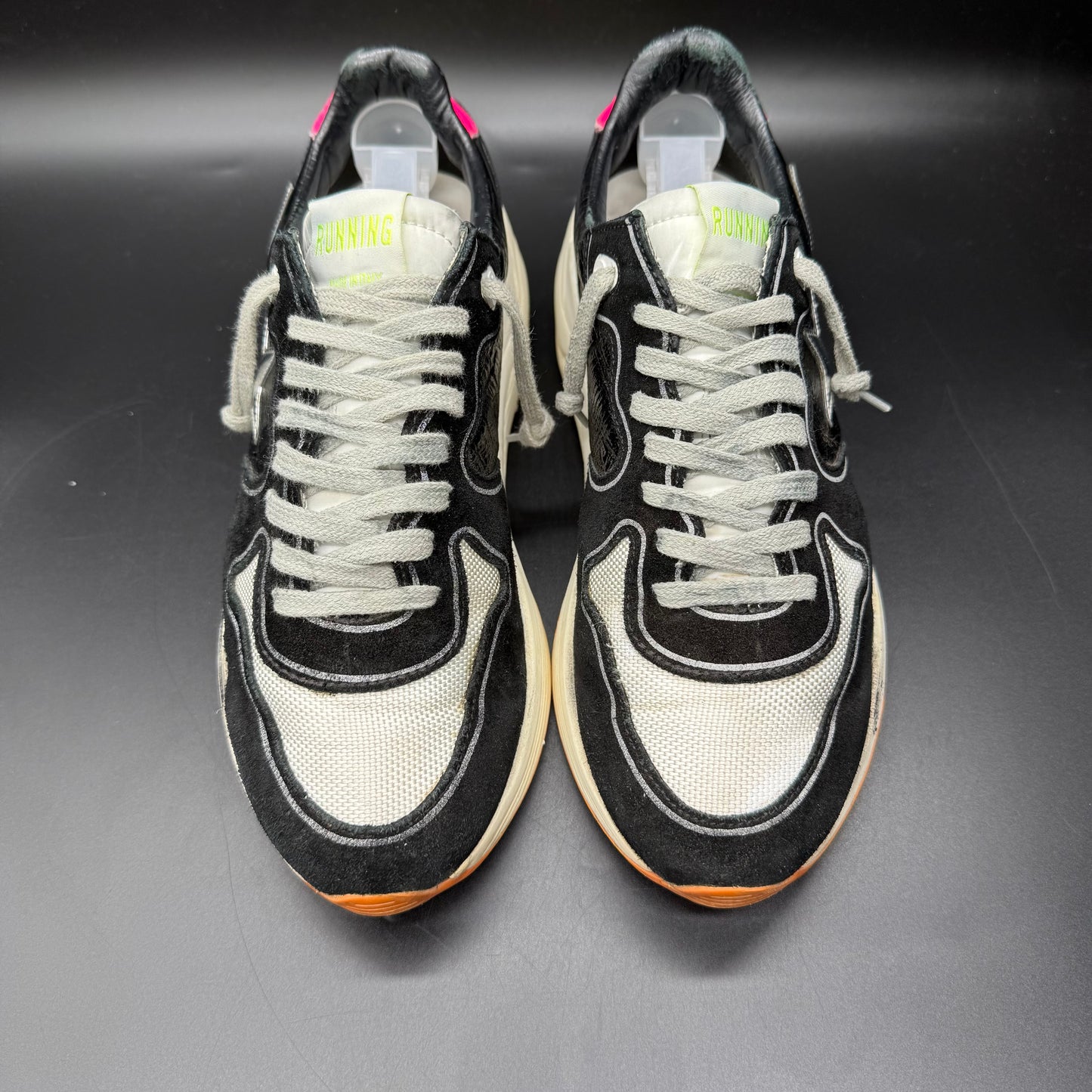 Golden Goose Running - Noir Rose Argenté