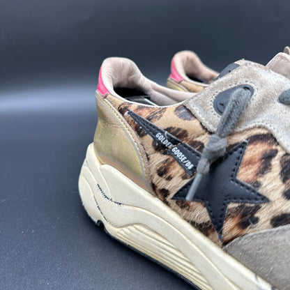 Golden Goose Running - Léopard Beige Rose Or J020