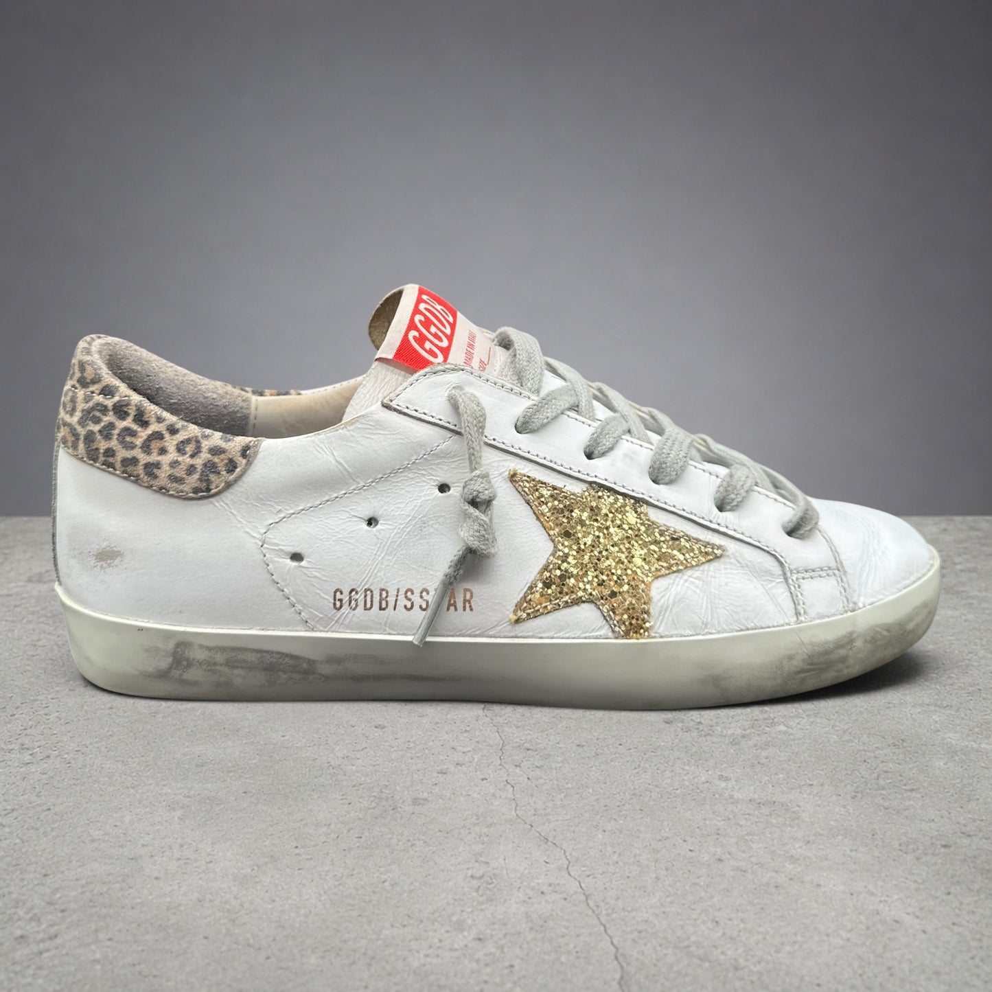 Golden Goose Superstar - Blanc Léopard Or Paillettes K32