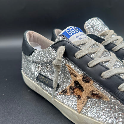 Golden Goose Superstar - Noir Léopard Argent Paillettes K35