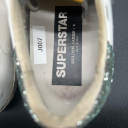 Golden Goose Superstar - Blanc Noir Gris Vert Paillettes J007