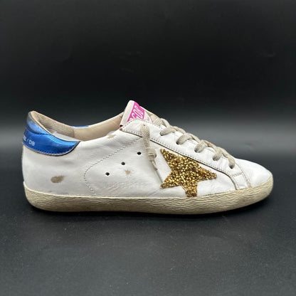 Golden Goose Superstar - Blanc Bleu Or Paillettes C1404