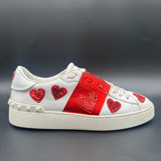 Valentino Open - Blanc Rouge Paillettes C1189