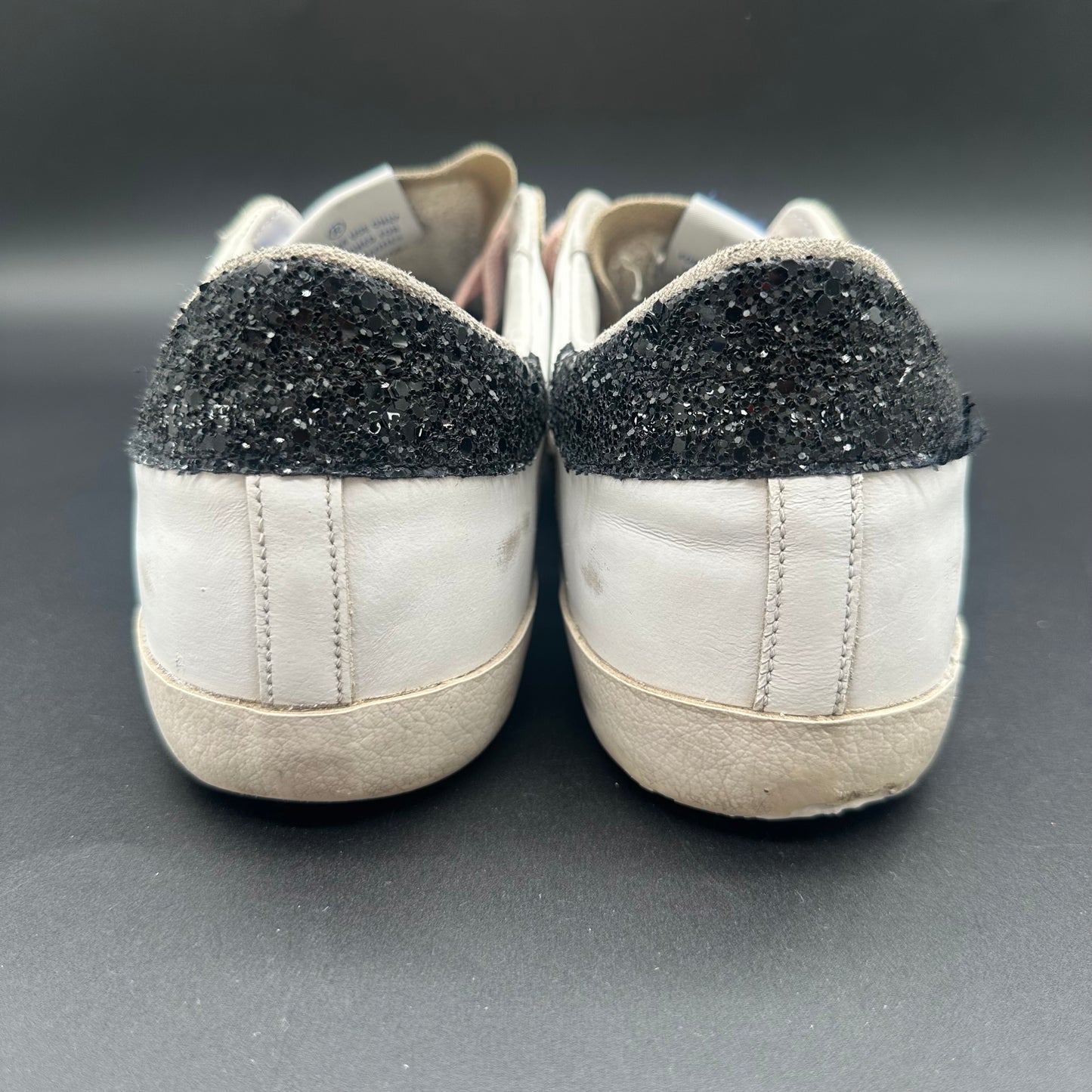 Golden Goose Superstar - Blanc Noir Paillettes Léopard J011