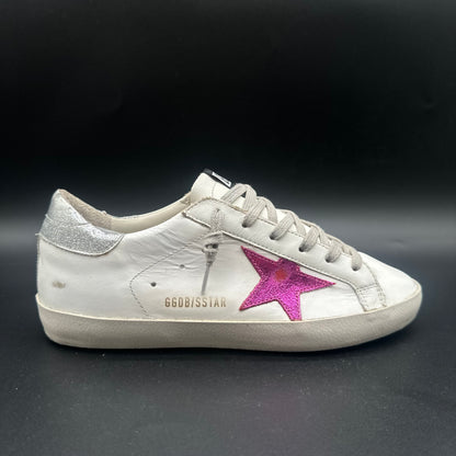 Golden Goose Superstar - Blanc Rose Argent C1280