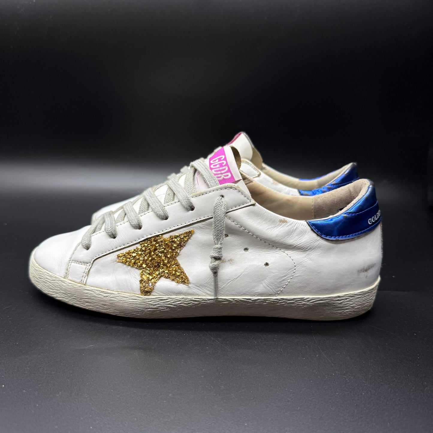 Golden Goose Superstar - Blanc/Or/Bleu ◼️