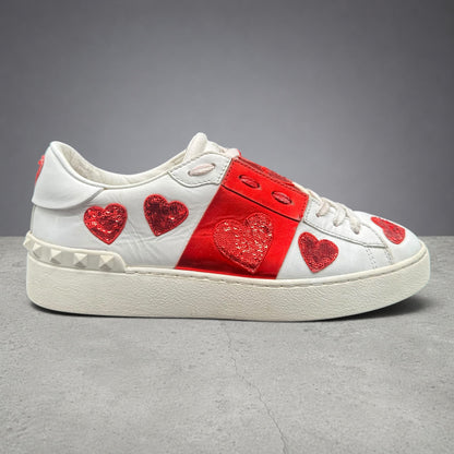 Valentino Open - Blanc Rouge Paillettes C1189