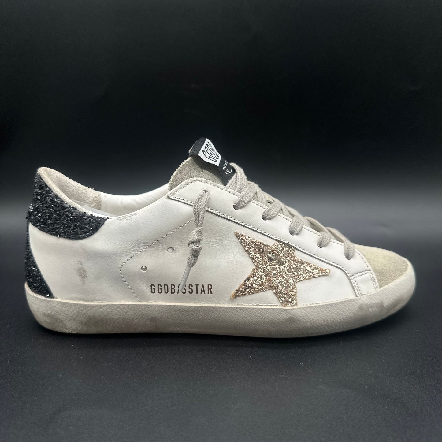 Golden Goose Superstar - Blanc Noir Or Paillettes P434