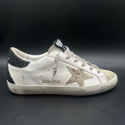 Golden Goose Superstar - Blanc Noir Or Paillettes P434