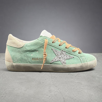 Golden Goose Superstar - Paillette Argent Vert Orange K34
