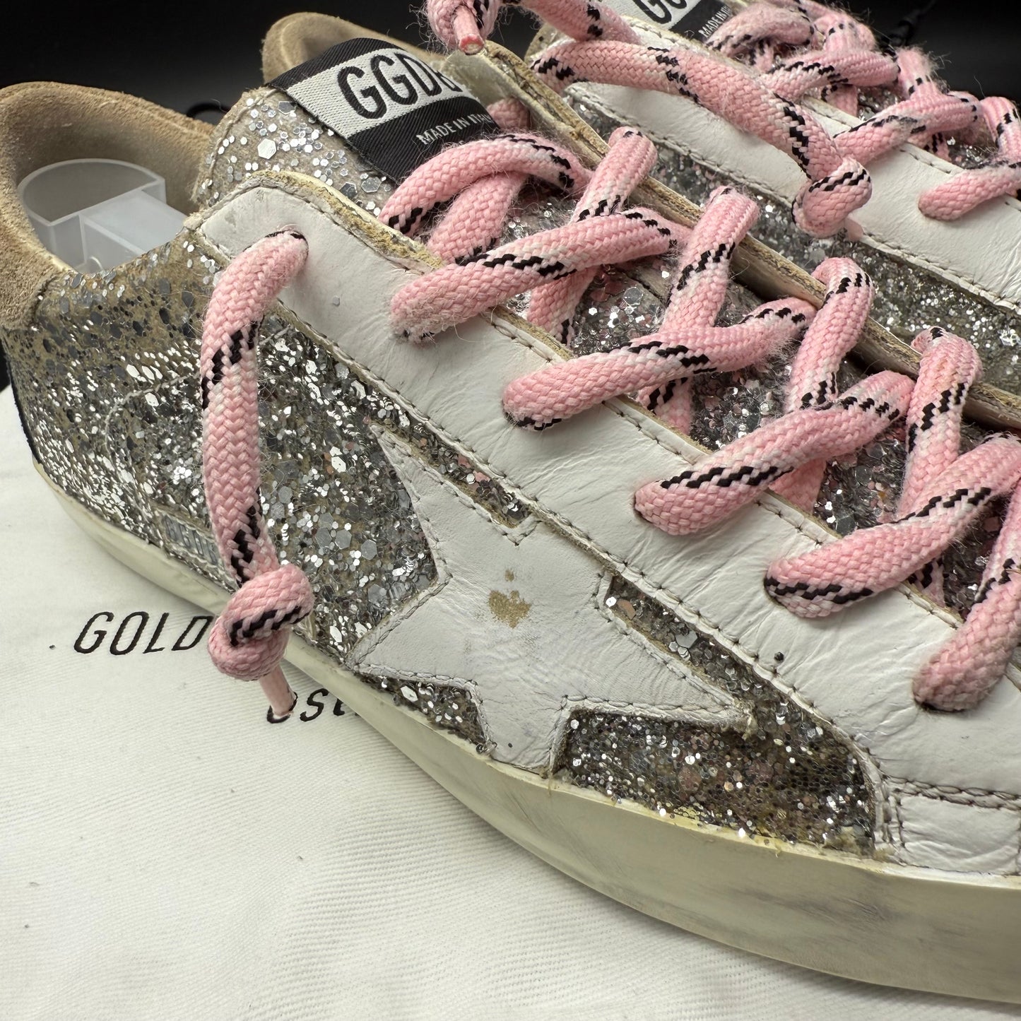 Golden Goose Superstar - Paillette Rose Argenté