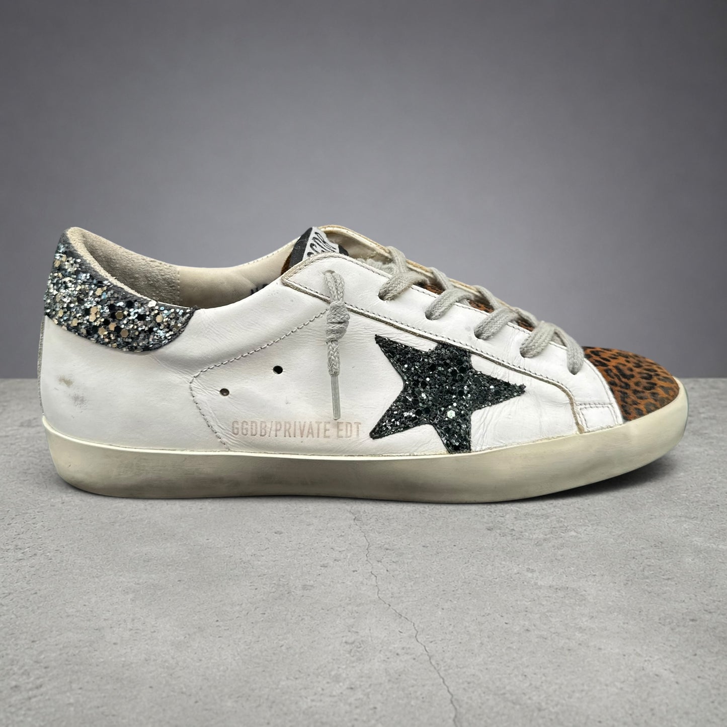 Golden Goose Superstar - Blanc Léopard Paillettes J003