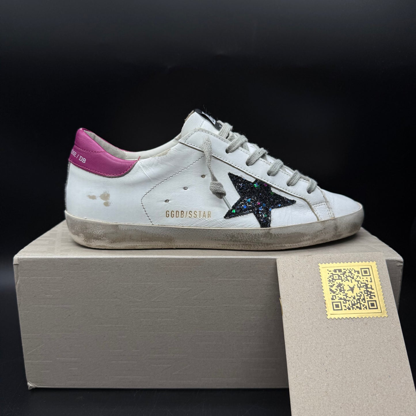 Golden Goose Superstar - Blanc Rose Paillette Noir