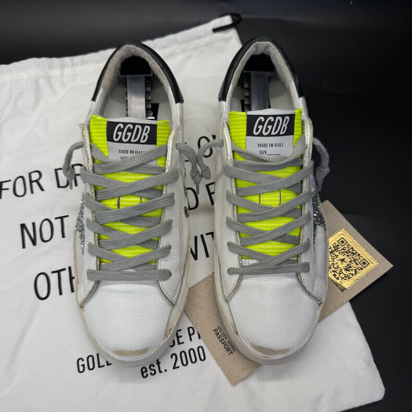 Golden Goose Superstar - Blanc/ FLUO/ Pailettes◼️