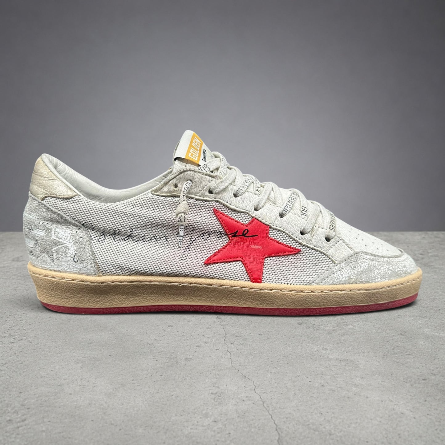 Golden Goose Ballstar - Blanc Beige Rouge C1319