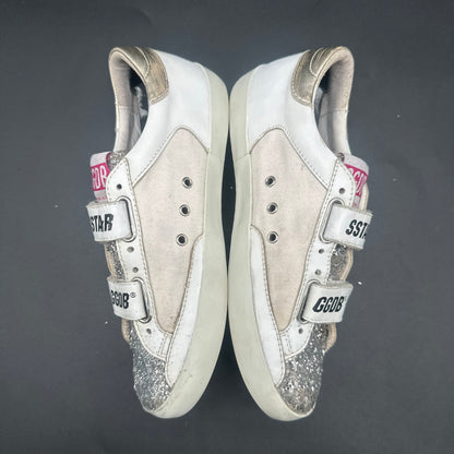 Golden Goose Old-Star - Blanc Léopard Or Argent Paillettes J025