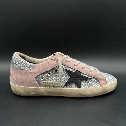 Golden Goose Superstar - Rose Noir Argent Paillettes C1440