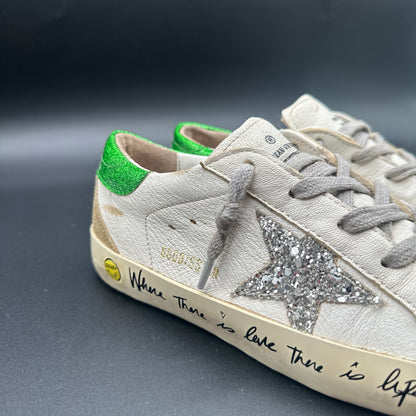 Golden Goose Superstar - Blanc Vert Paillettes C1183