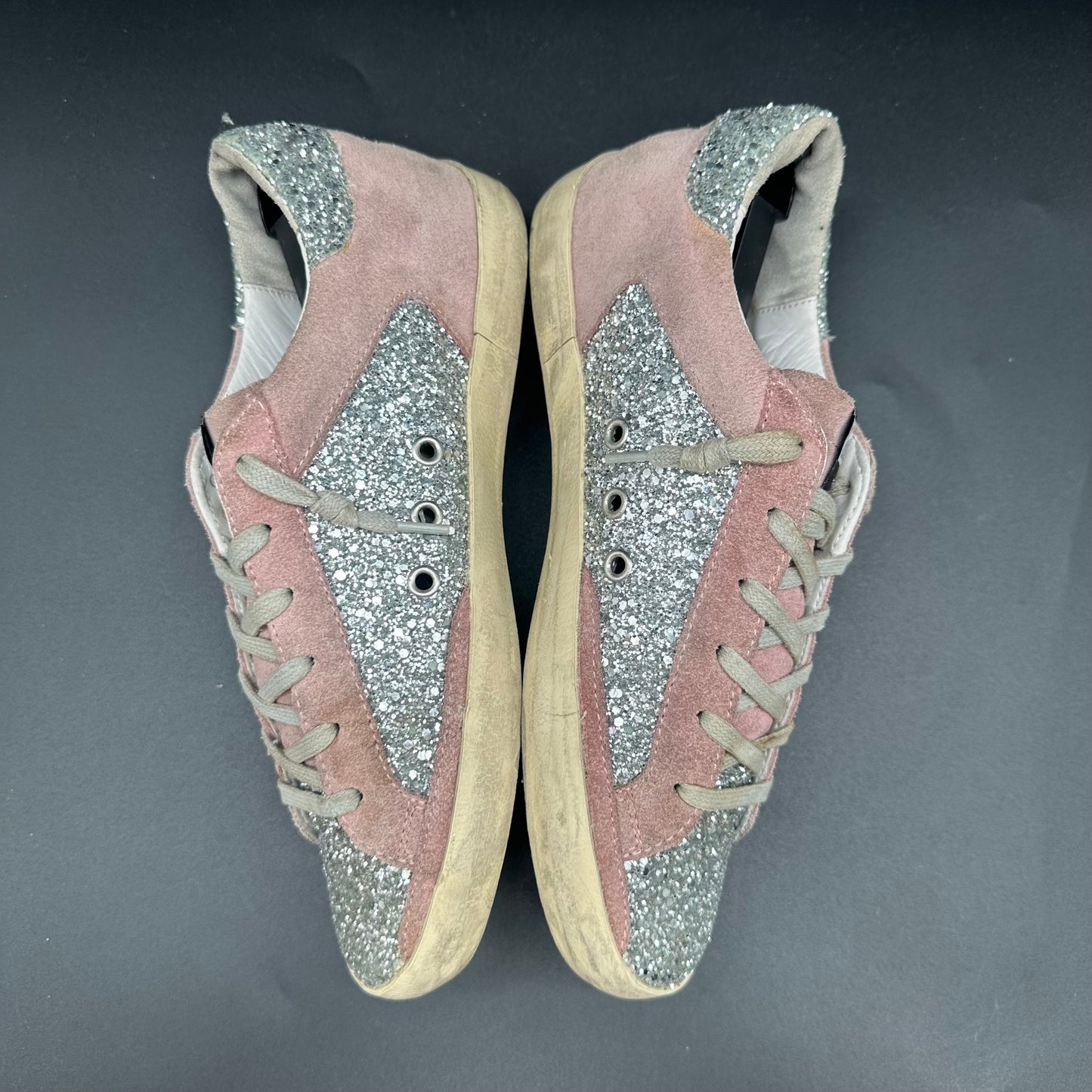 Golden Goose Superstar - Rose Noir Argent Paillettes C1283