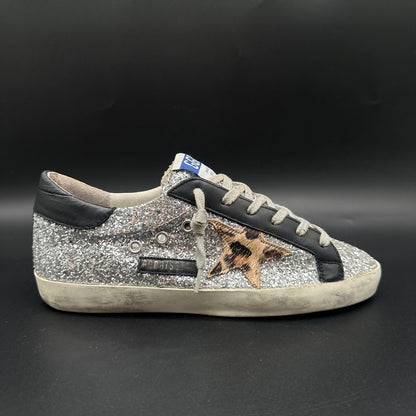 Golden Goose Superstar - Noir Léopard Argent Paillettes K35