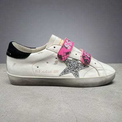 Golden Goose Old-School - Blanc Noir Rose Paillettes C1309