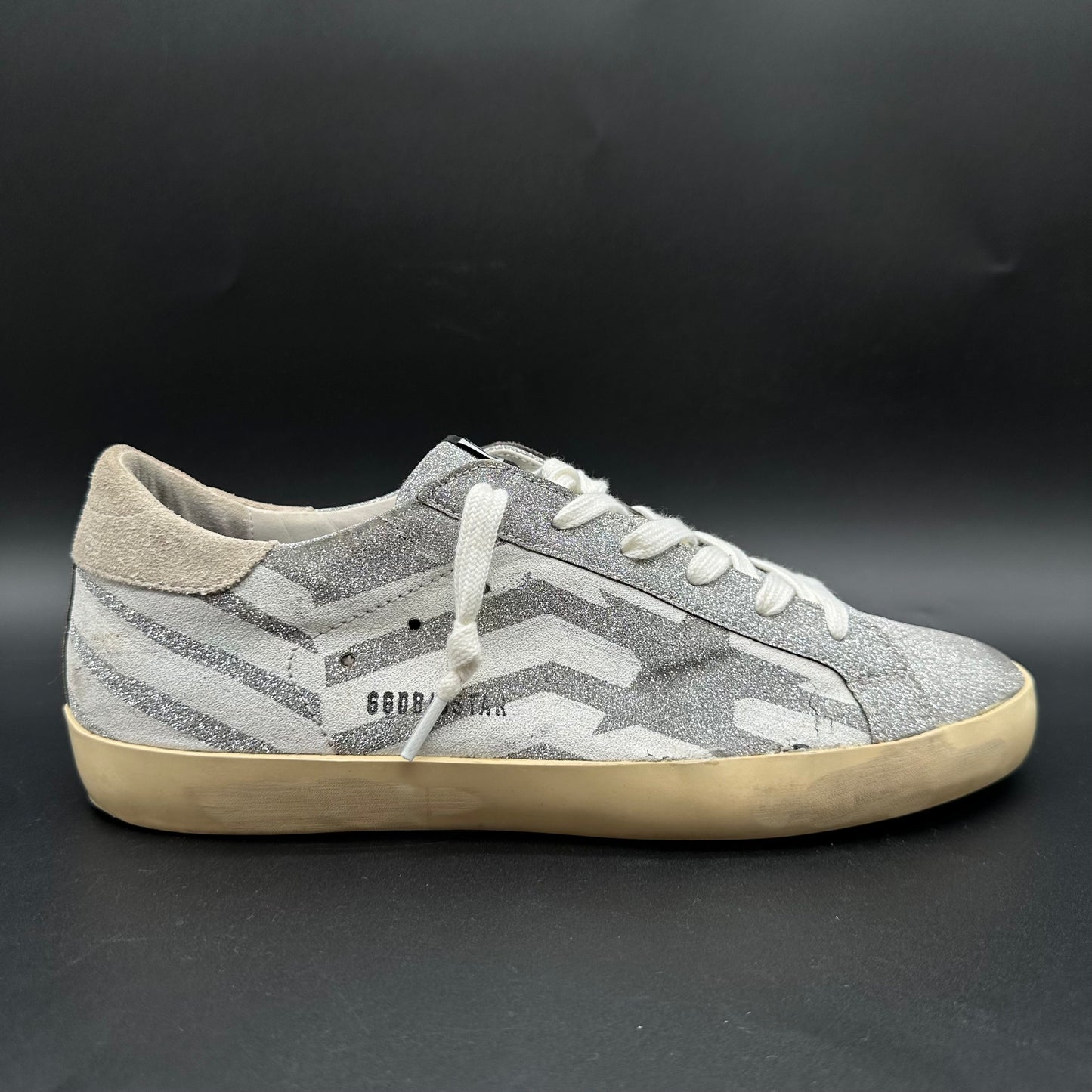 Golden Goose Superstar - Blanc Argent Paillettes J027