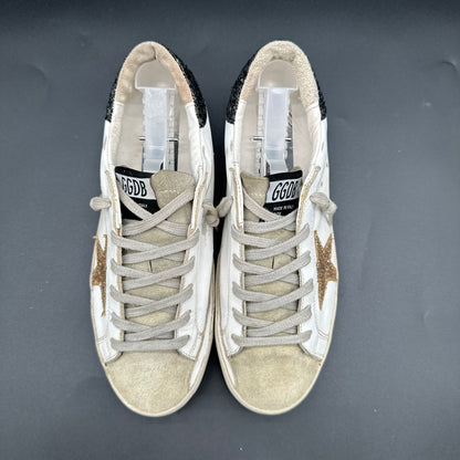 Golden Goose Superstar - Blanc Noir Or Paillettes C1445