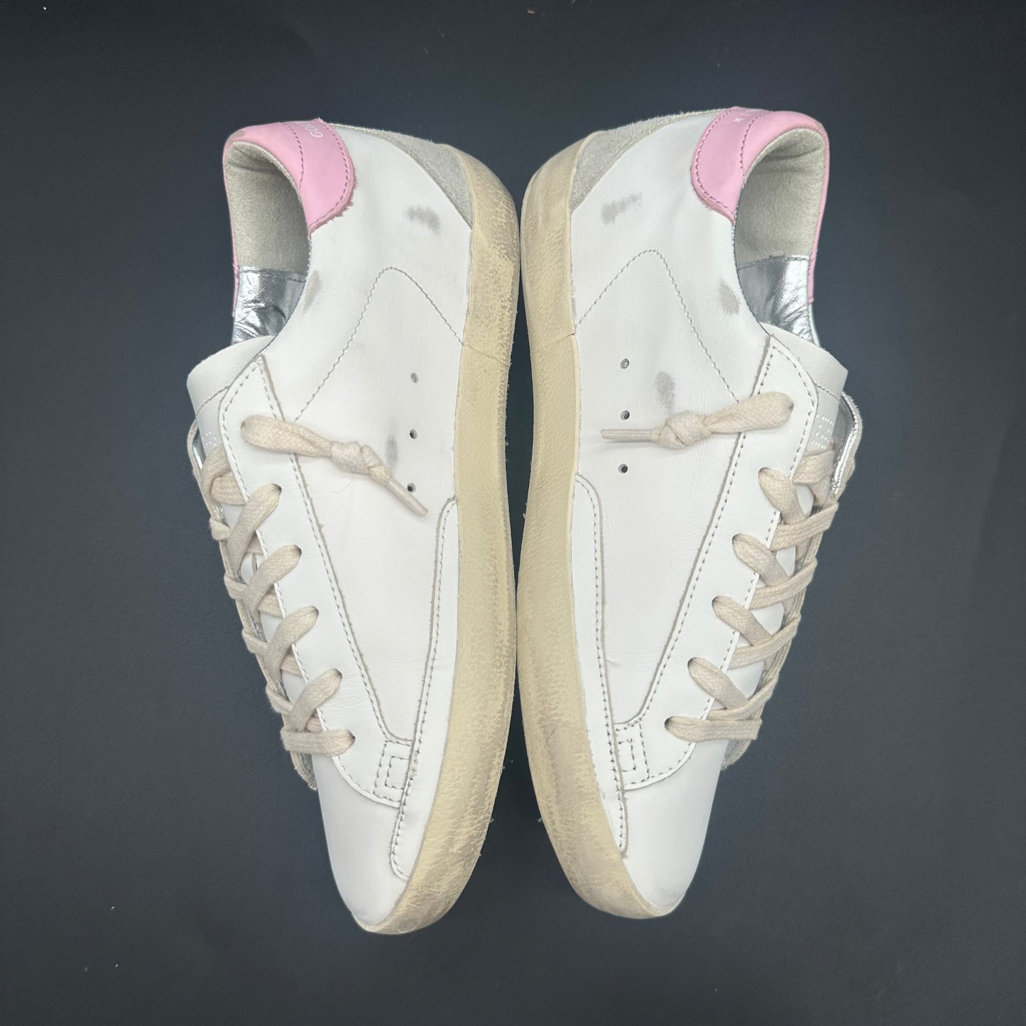 Golden Goose Superstar - Blanc Rose Argent P430