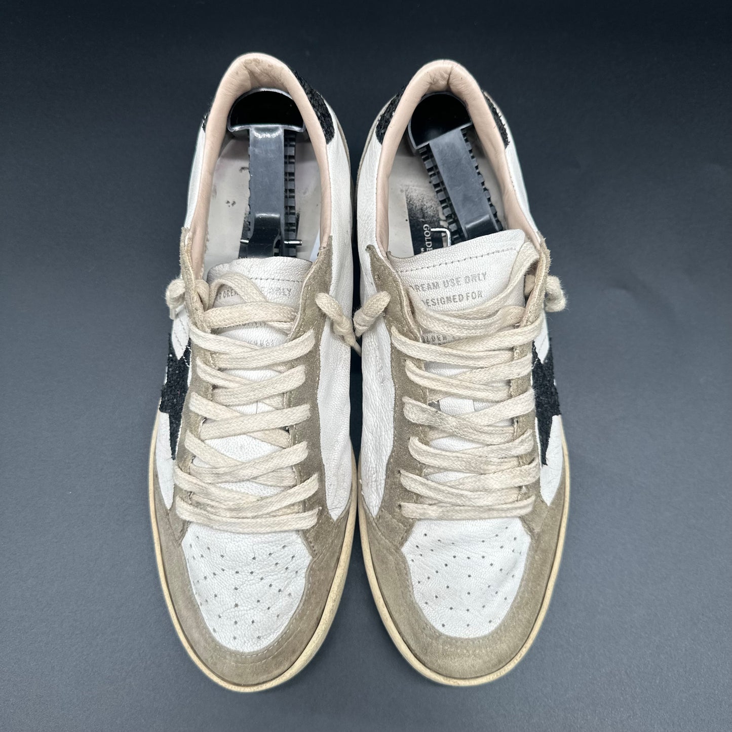 Golden Goose Ballstar - Blanc Gris Noir Paillettes J016