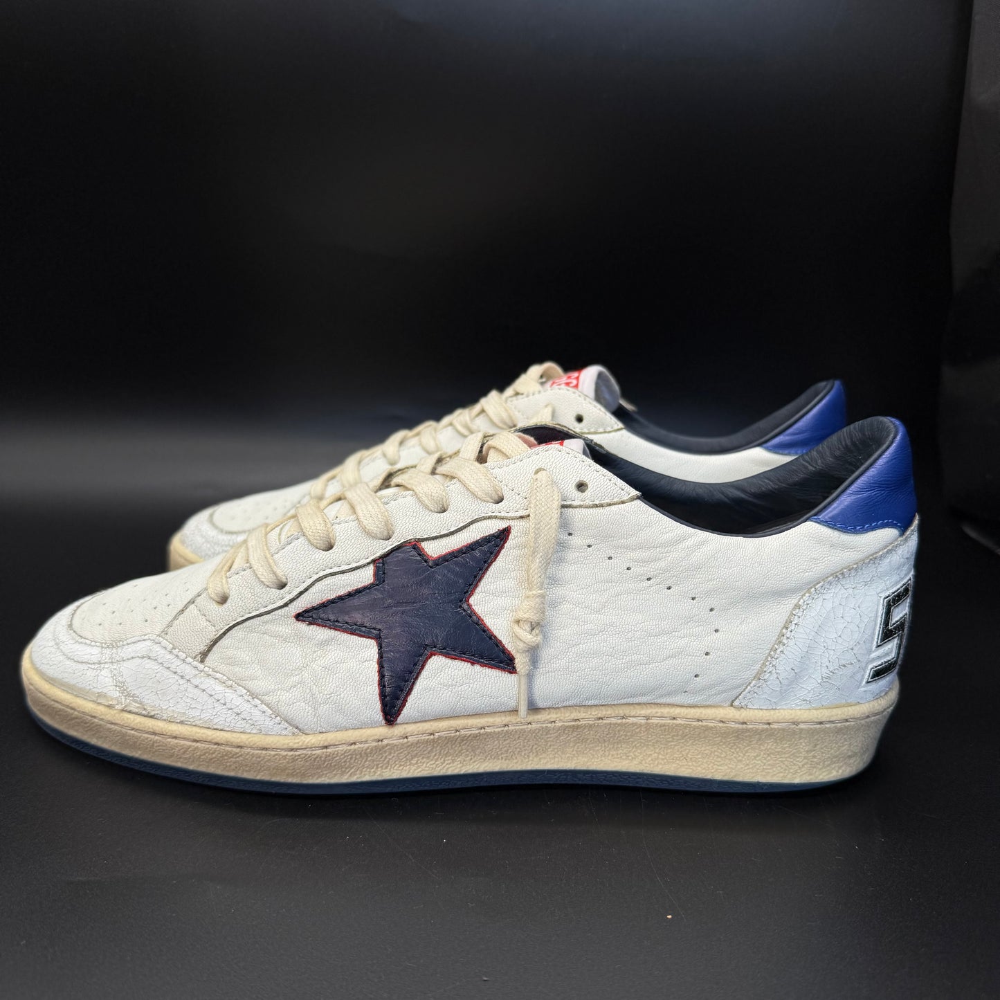 Golden Goose BallStar - Blanc/Bleu marine ◾️