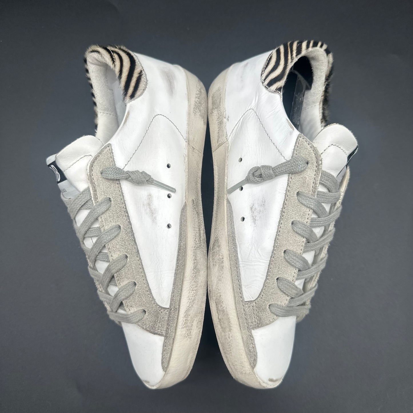 Golden Goose Superstar - Blanc Beige Argent Zèbre C1349