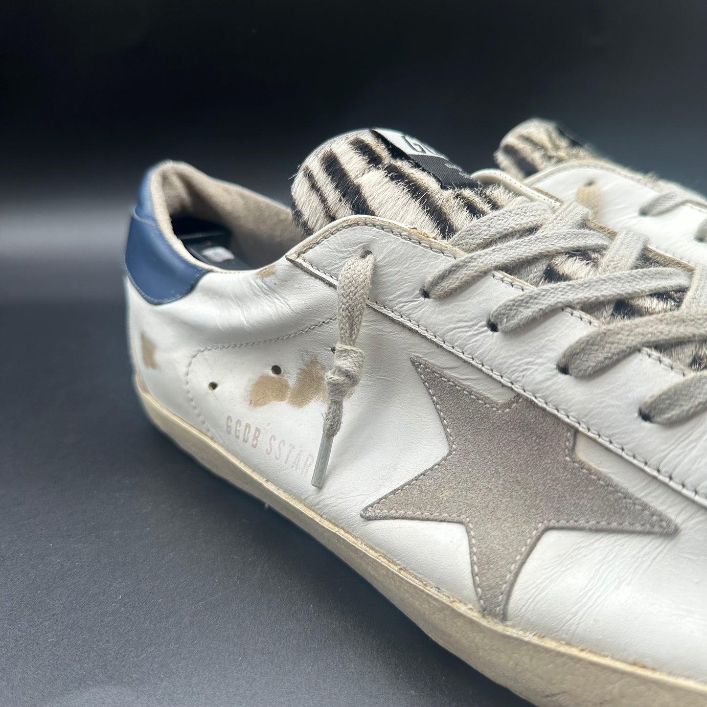 Golden Gooss Superstar - Blanc Bleu Zèbre C1363